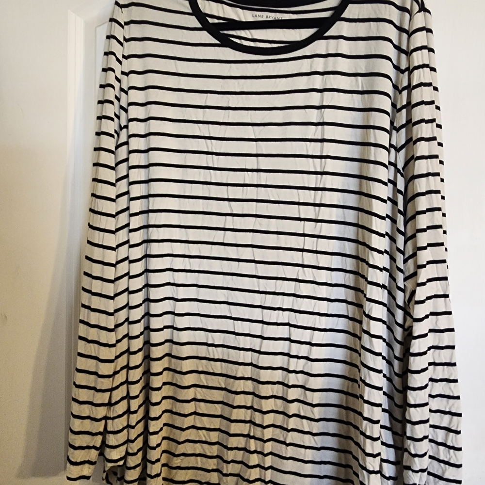 Lane Bryant Black and White Striped Top